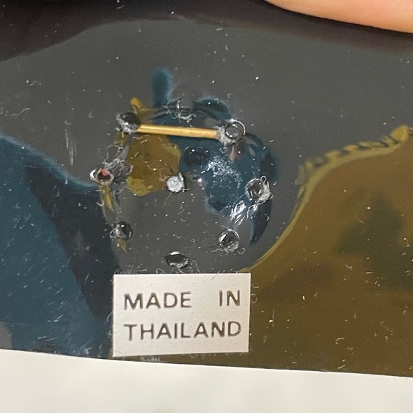 Vintage Tennis Racket Pin Brooch Gold tones - Picture 3 of 4